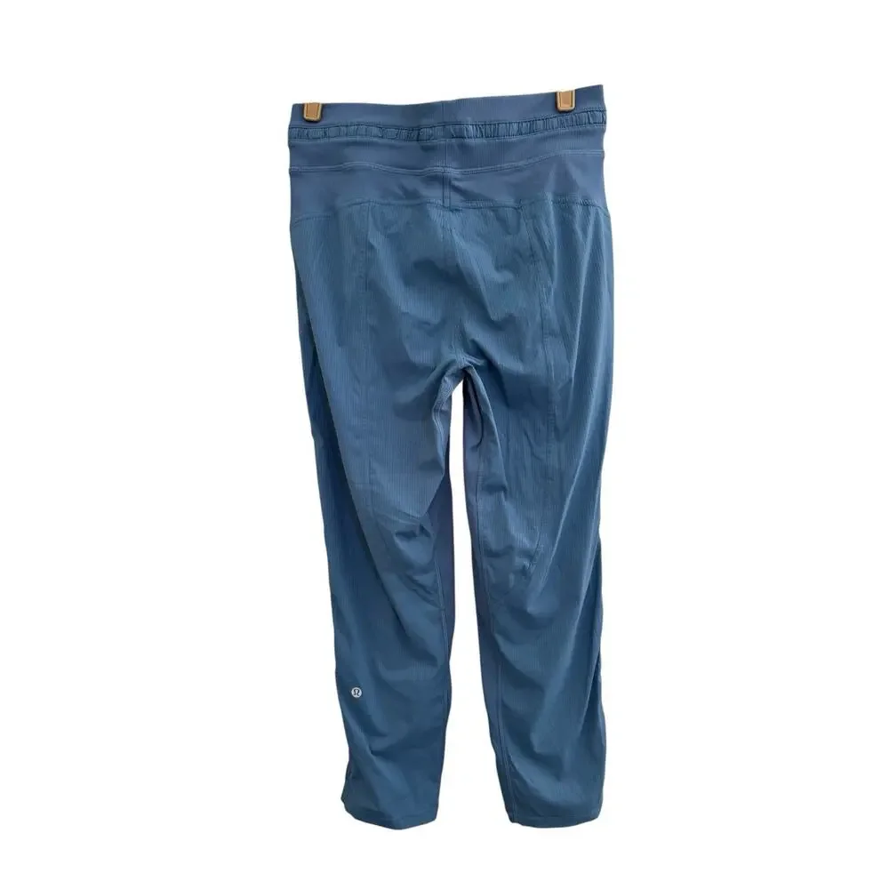 Lululemon Dance Studio Mid Rise Crop Jogger Pants 6 Blue Drawstring #NE178